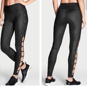 VSX Sport Knockout Lace Up Leggings Faux Leather